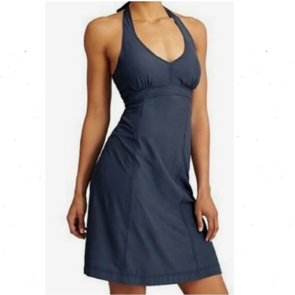 Athleta Pack Everywhere Halter Dress Travel Beach Adventure Black size 2